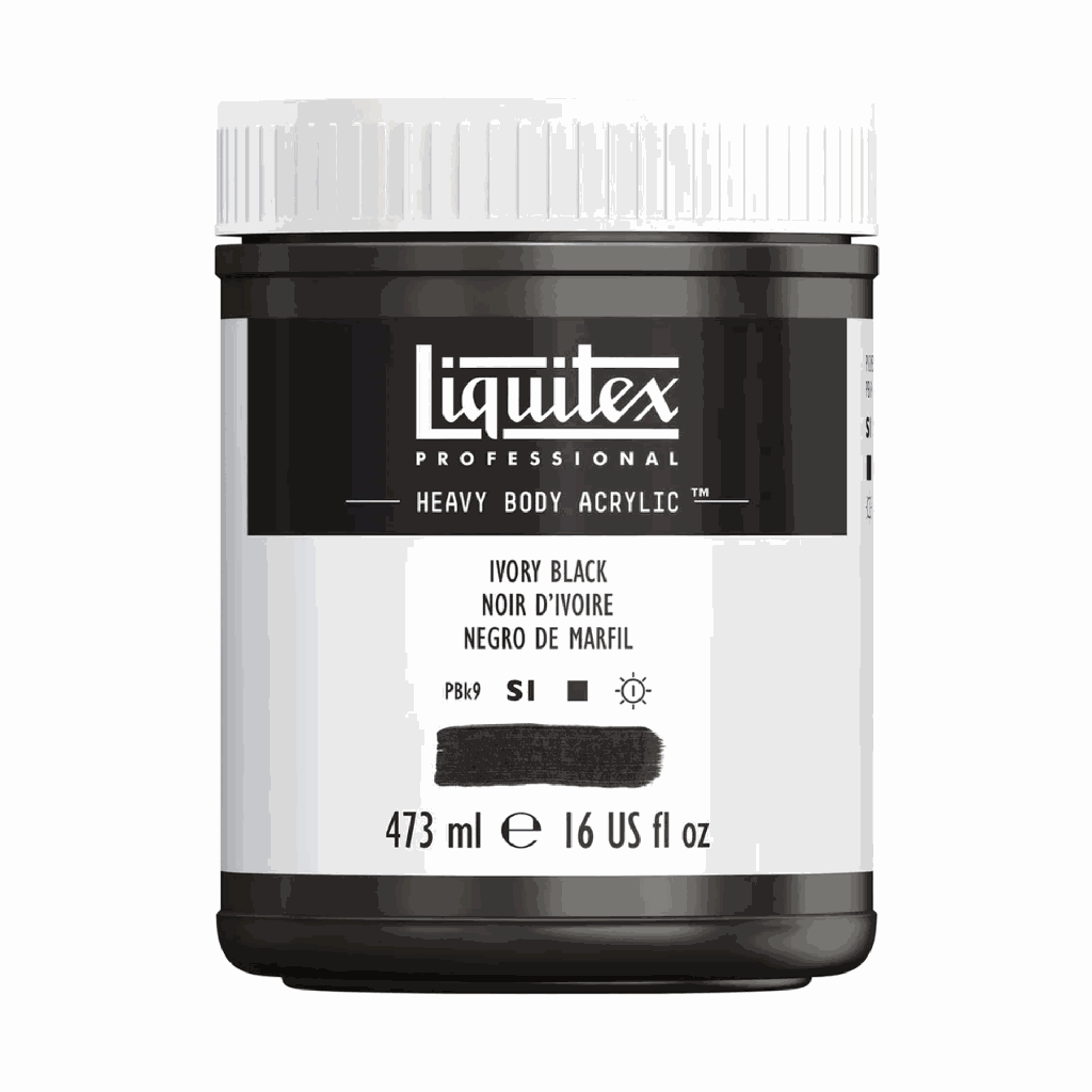 Liquitex Heavy Body Acrylic 16oz Jar Ivory Black S1 **ND**