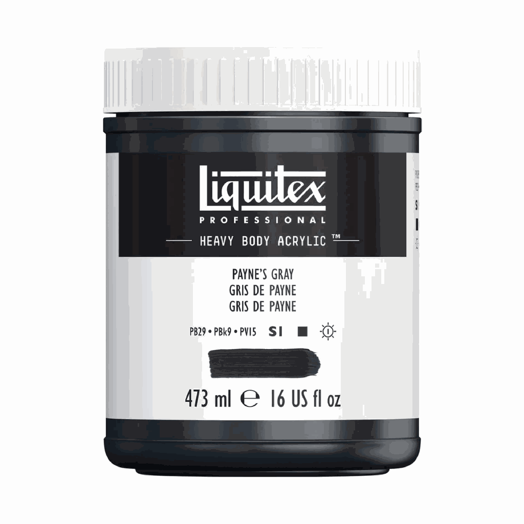 Liquitex Heavy Body Acrylic 16oz Jar Paynes Gray S1 **ND**