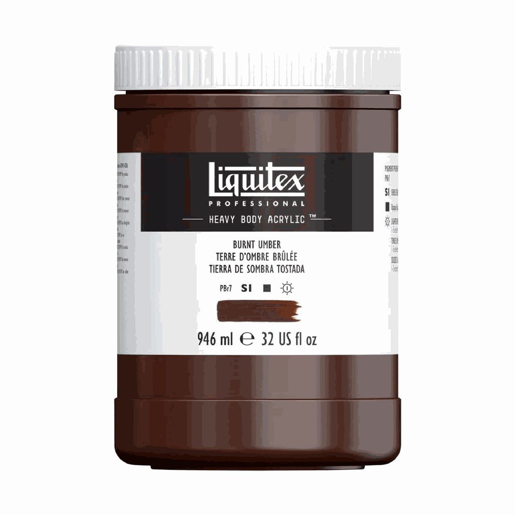 Liquitex Heavy Body Acrylic 32oz Jar Burnt Umber S1 **ND**