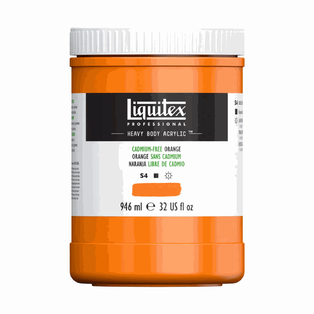 Liquitex Heavy Body Acrylic 32oz Jar Cadmium-Free Orange S4 **ND**