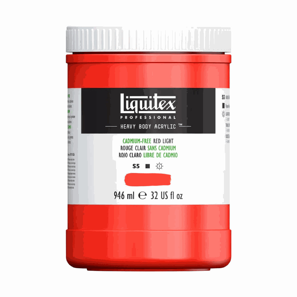 Liquitex Heavy Body Acrylic 32oz Jar Cadmium-Free Red Light S5 **ND**