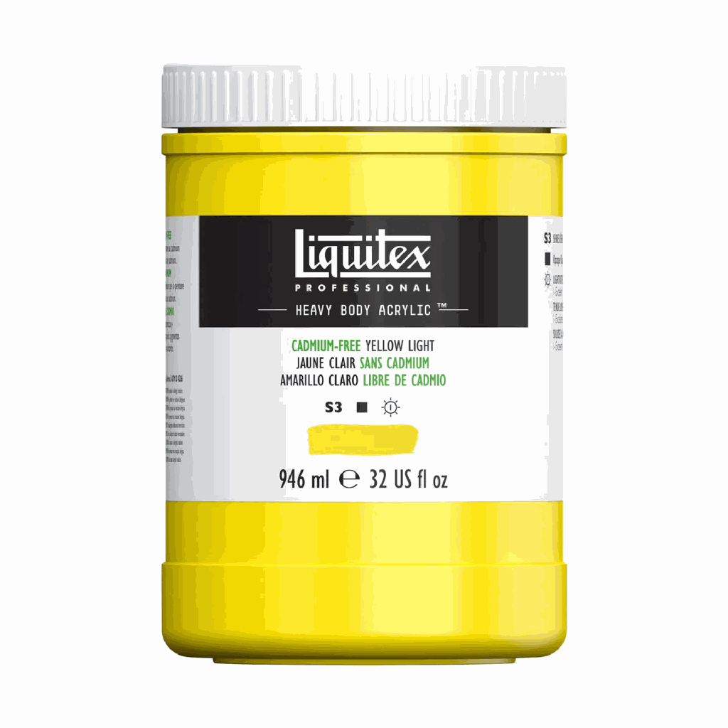 Liquitex Heavy Body Acrylic 32oz Jar Cadmium-Free Yellow Light S3 **ND**