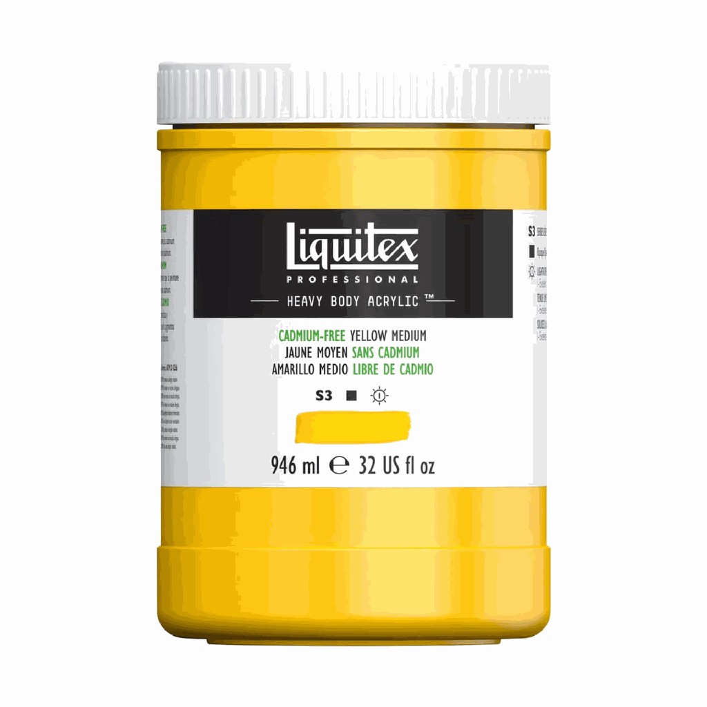 Liquitex Heavy Body Acrylic 32oz Jar Cadmium-Free Yellow Medium S3 **ND**
