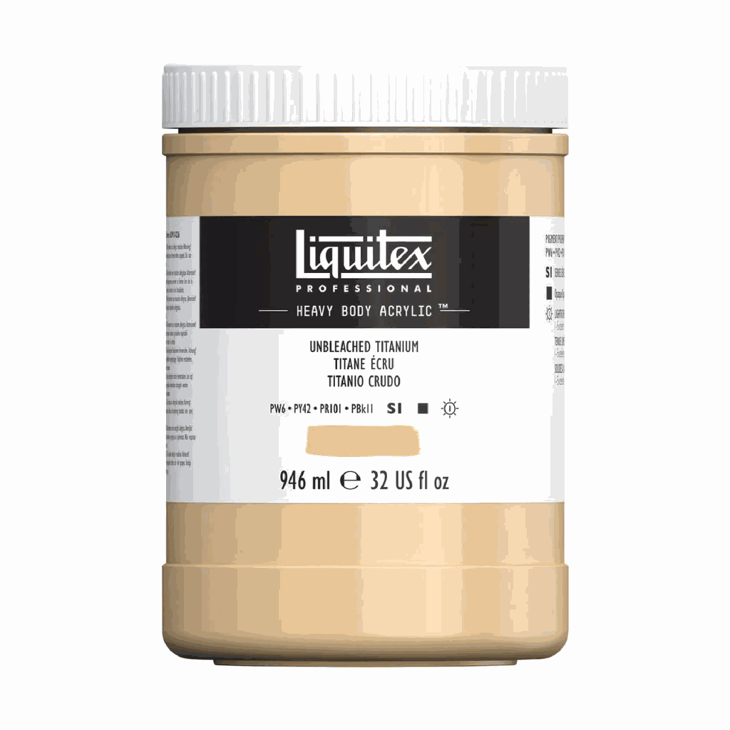 Liquitex Heavy Body Acrylic 32oz Jar Unbleached Titanium S1 **ND**
