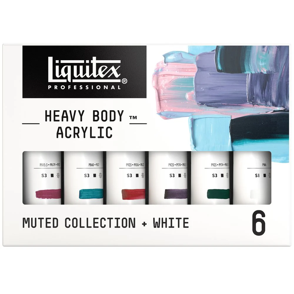 Liquitex Heavy Body Acrylic Set Muted Colours 6x59ml **ND**