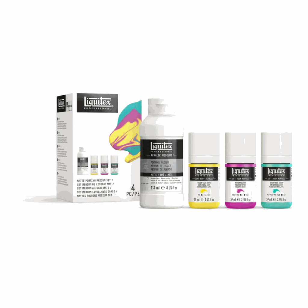 Liquitex Matte Pouring Medium Set and Acrylic Soft Body Colours **ND**