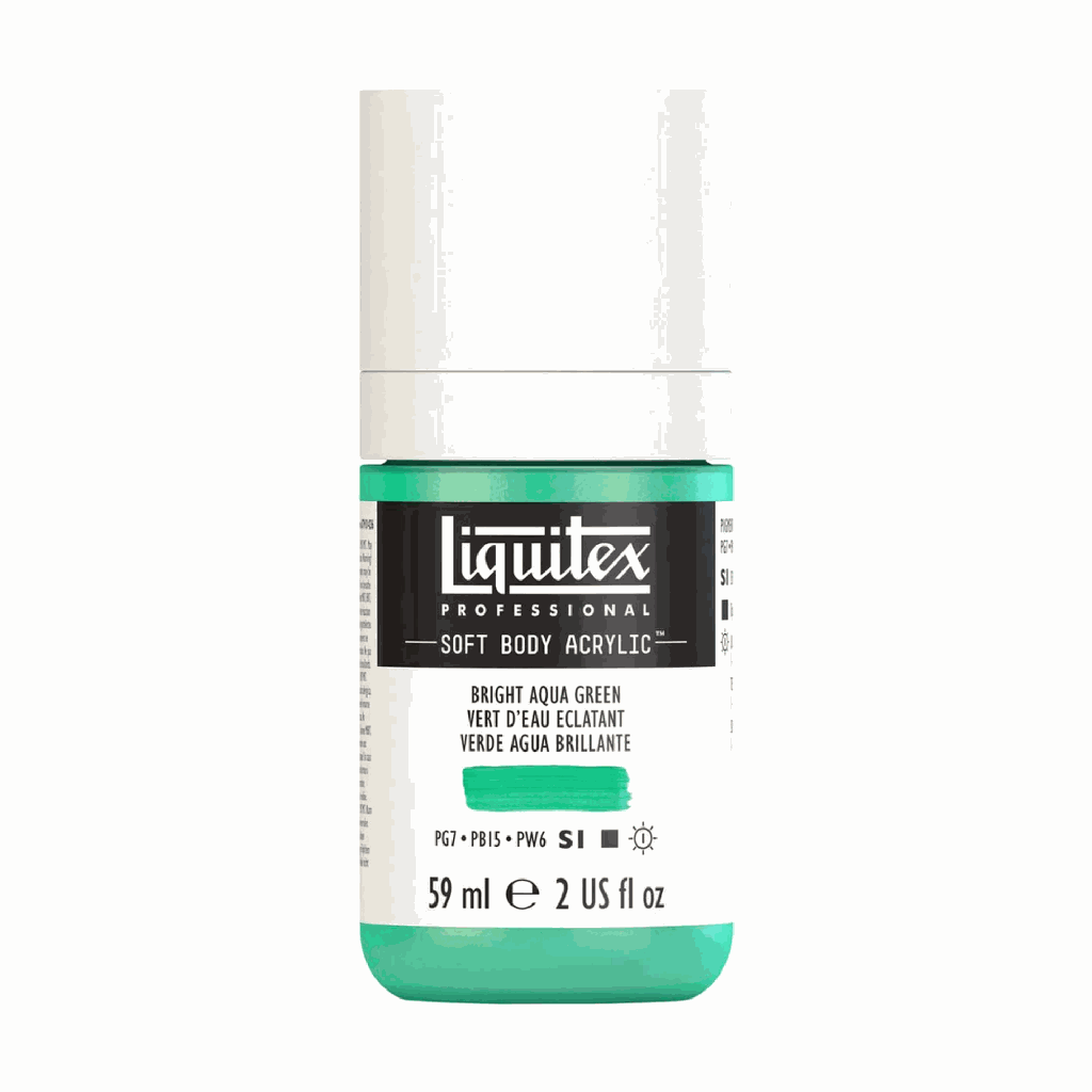 Liquitex Soft Body Acrylic 2oz. Jar Bright Aqua Green S1 **ND**