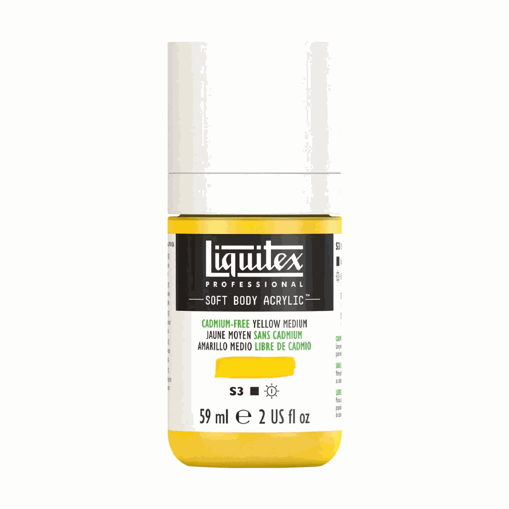 Liquitex Soft Body Acrylic 2oz. Jar Cadmium Free Yellow Medium S3 **ND**