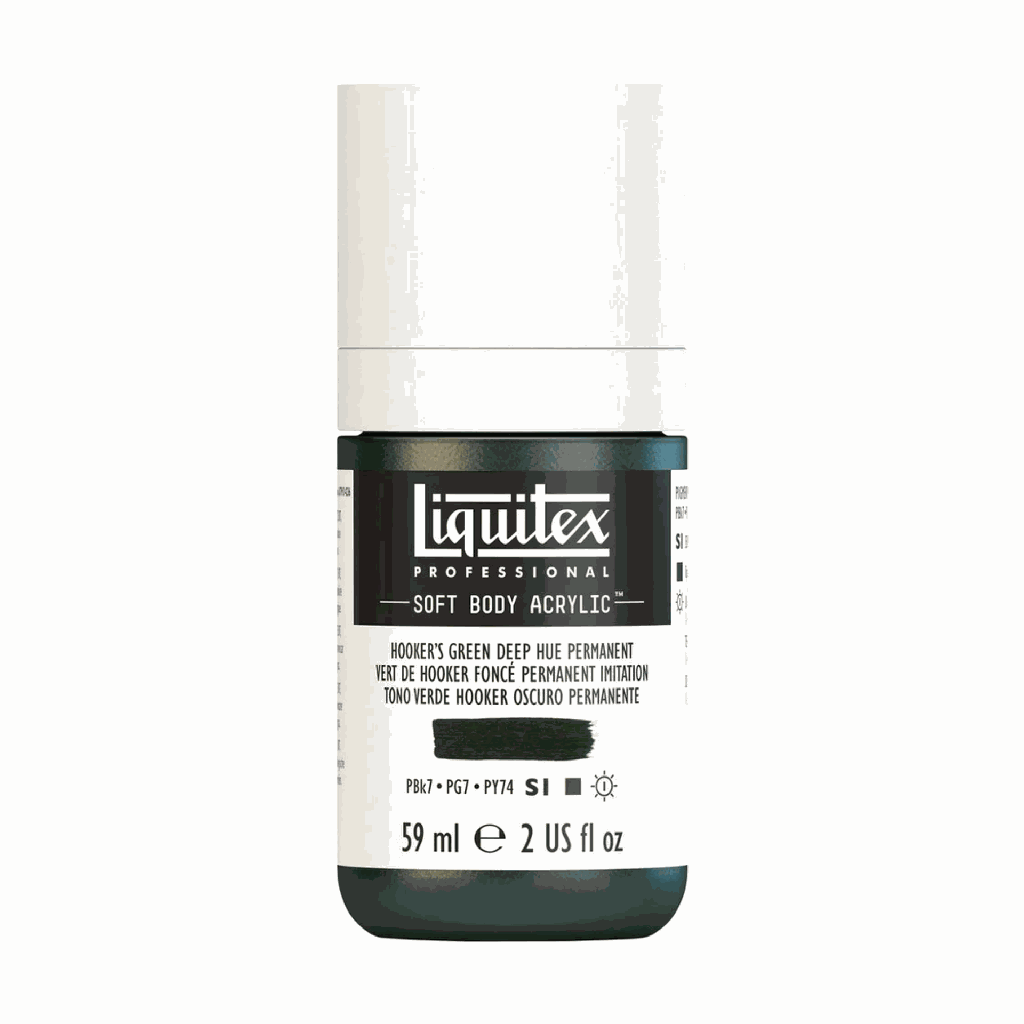 Liquitex Soft Body Acrylic 2oz. Jar Hooker's Green Deep Hue Permanent S1 **ND**
