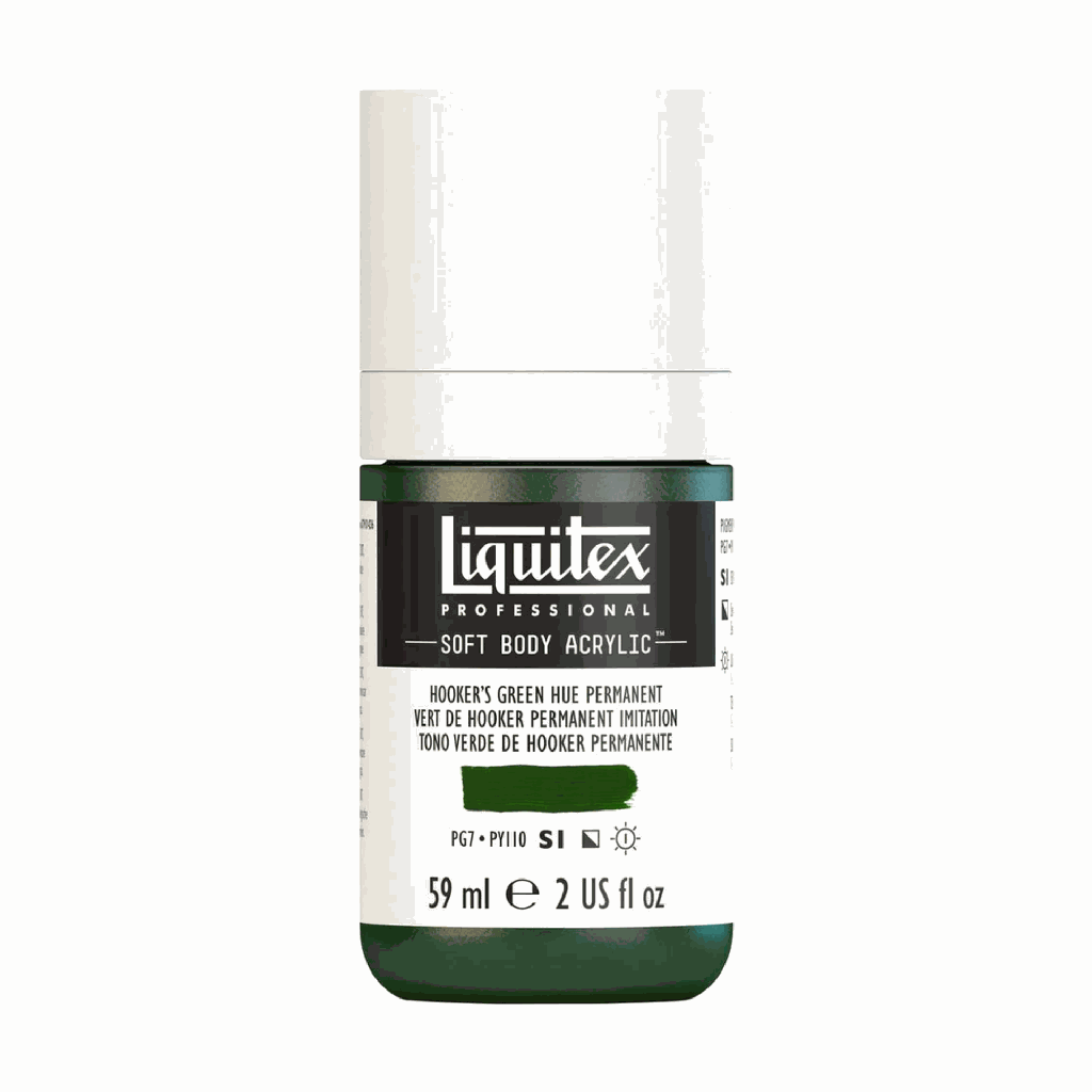 Liquitex Soft Body Acrylic 2oz. Jar Hooker's Green Hue Permanent S1 **ND**