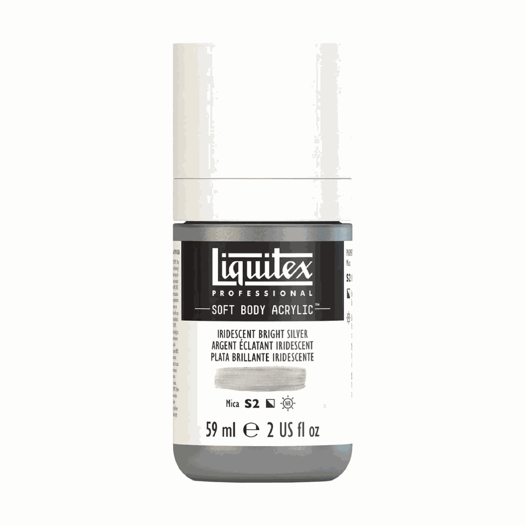 Liquitex Soft Body Acrylic 2oz. Jar Iridescent Bright Silver S2 **ND**