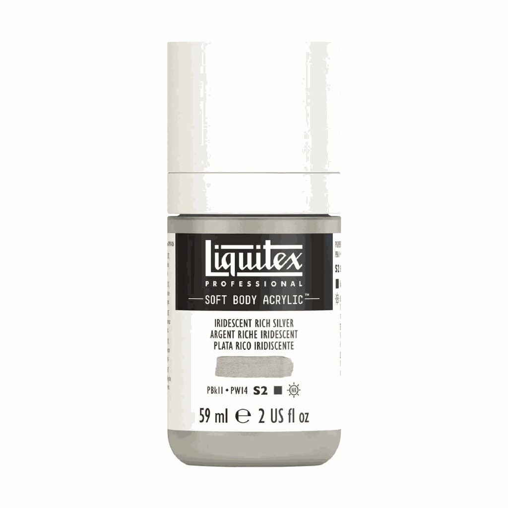 Liquitex Soft Body Acrylic 2oz. Jar Iridescent Rich Silver S2 **ND**