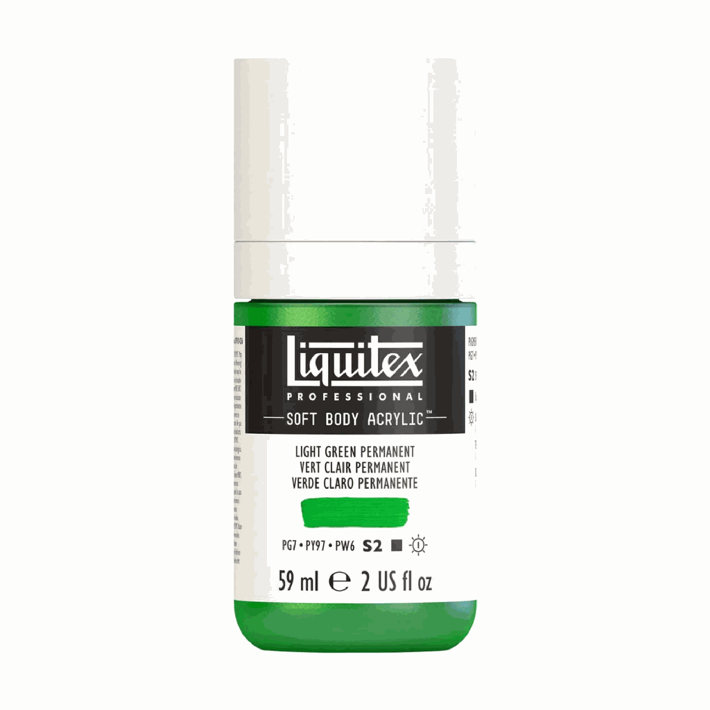 Liquitex Soft Body Acrylic 2oz. Jar Light Greeen Permanent S2 **ND**