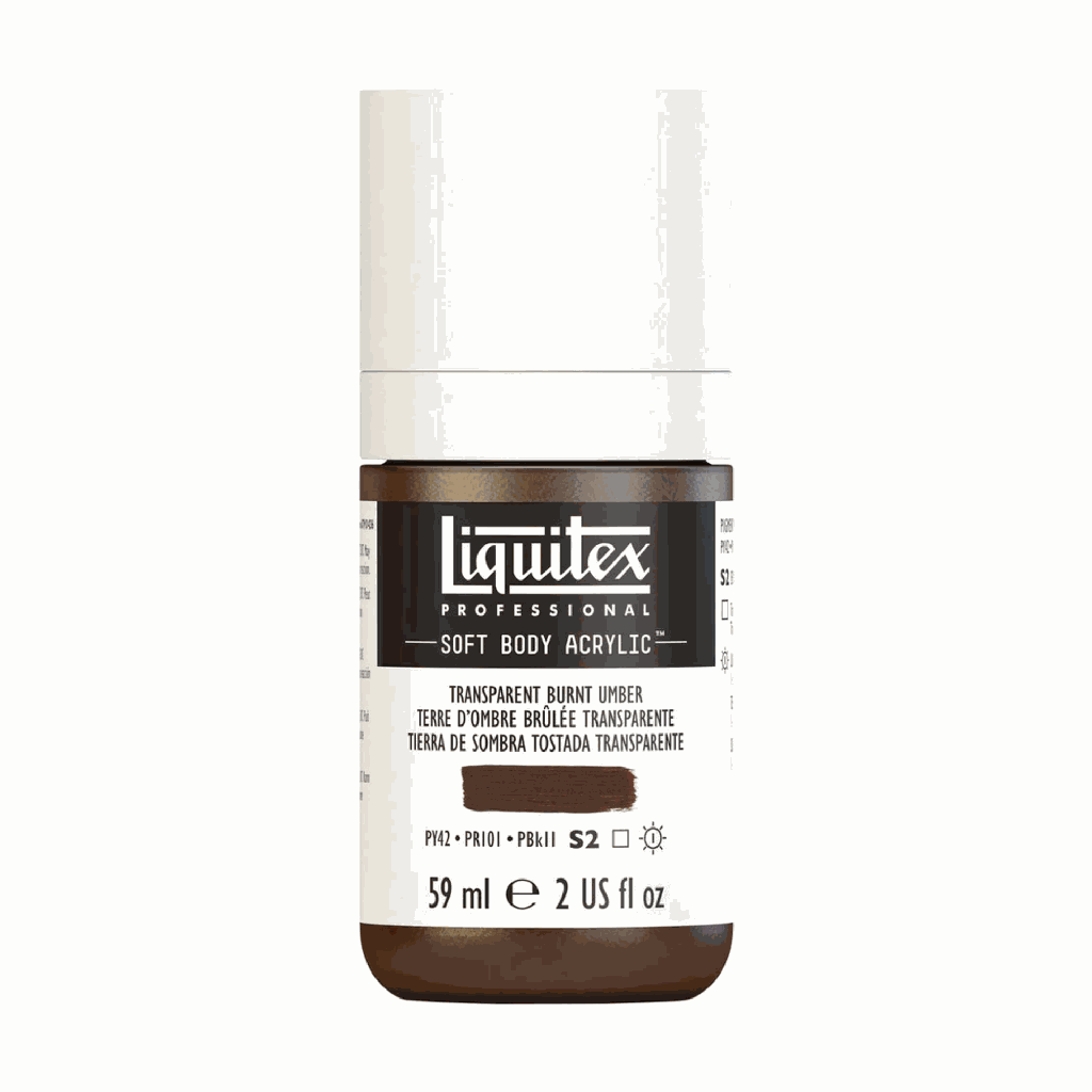 Liquitex Soft Body Acrylic 2oz. Jar Transparent Burnt Umber S2 **ND**