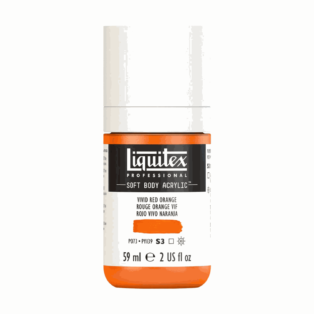 Liquitex Soft Body Acrylic 2oz. Jar Vivid Red Orange S3 **ND**
