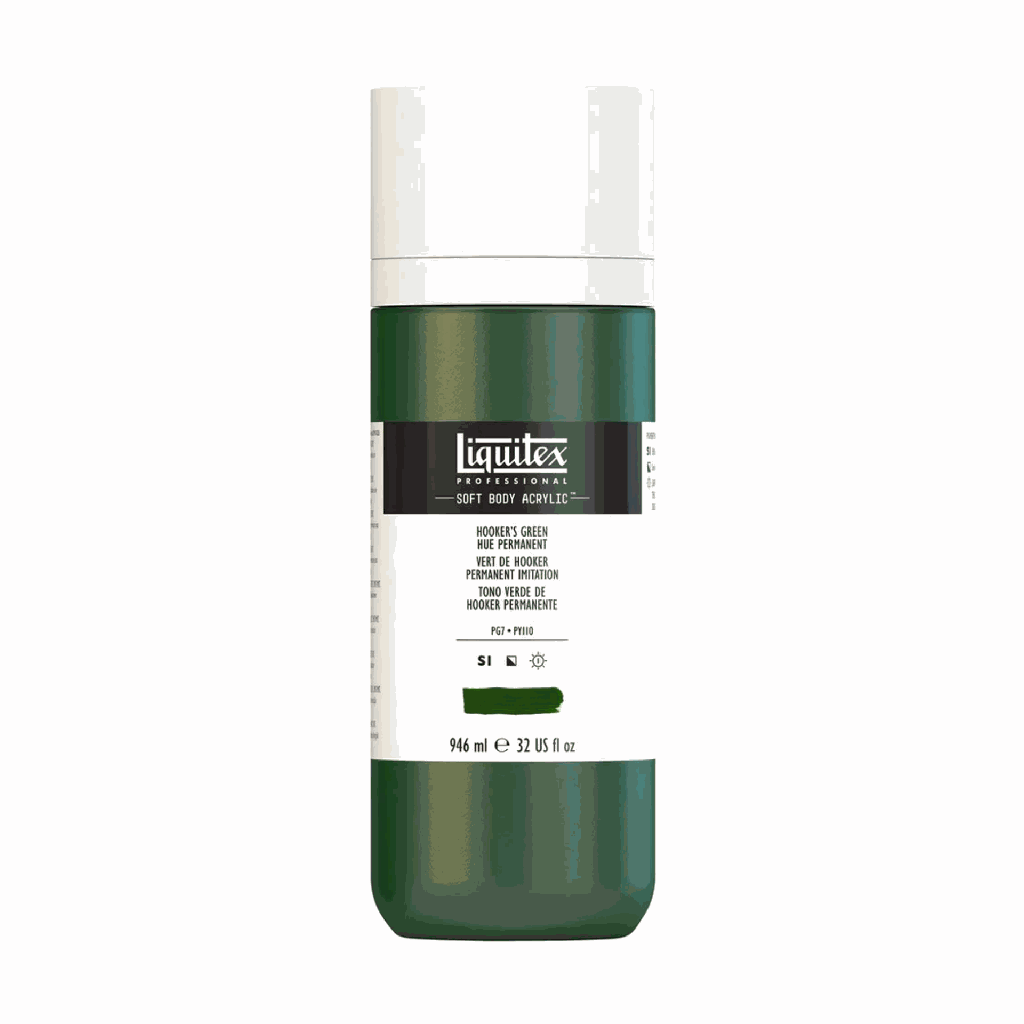 Liquitex Soft Body Acrylic 32oz. Jar Hooker's Green Hue Permanent S1 **ND**