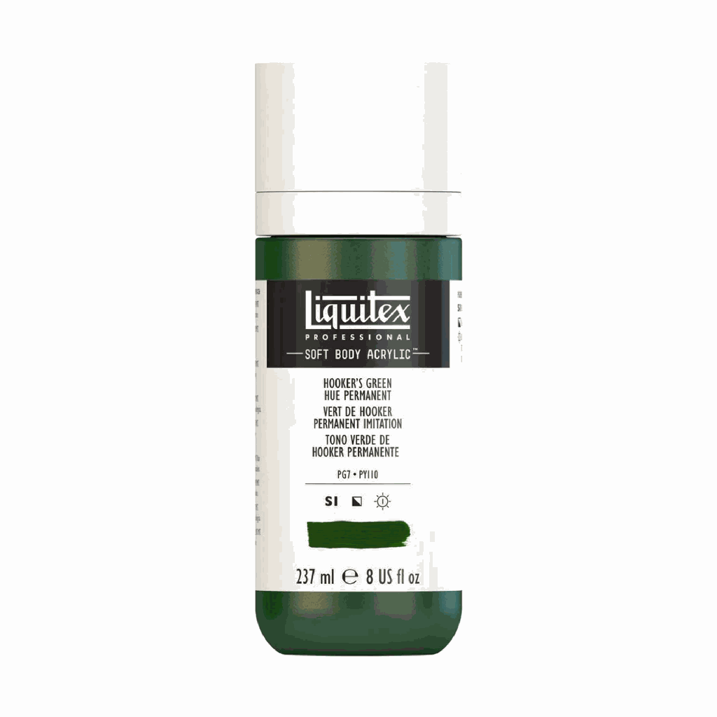Liquitex Soft Body Acrylic 8oz. Jar Hooker's Green Hue Permanent S1 **ND**