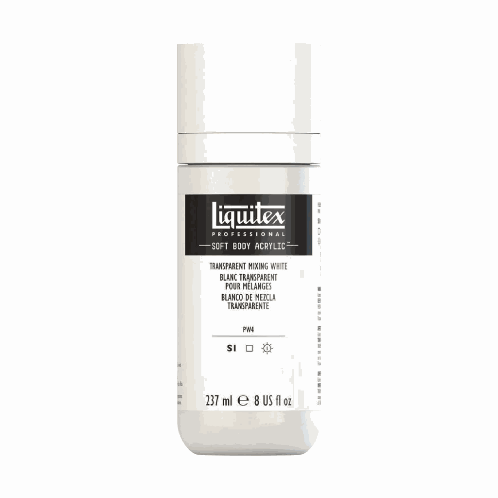 Liquitex Soft Body Acrylic 8oz. Jar Transparent Mixing White S1 **ND**