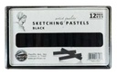 Pacific Arc Sketching Pastels Artists Quality 12pc Black Medium