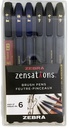 Zebra Brush Pen Set of 6