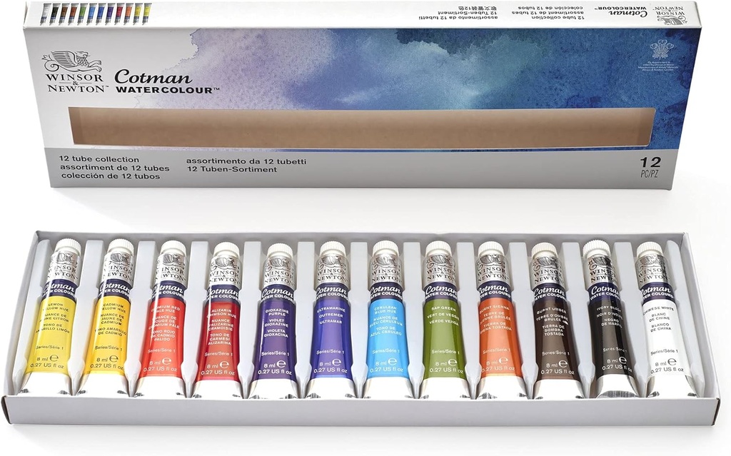Cotman Watercolour 12 Tube Set