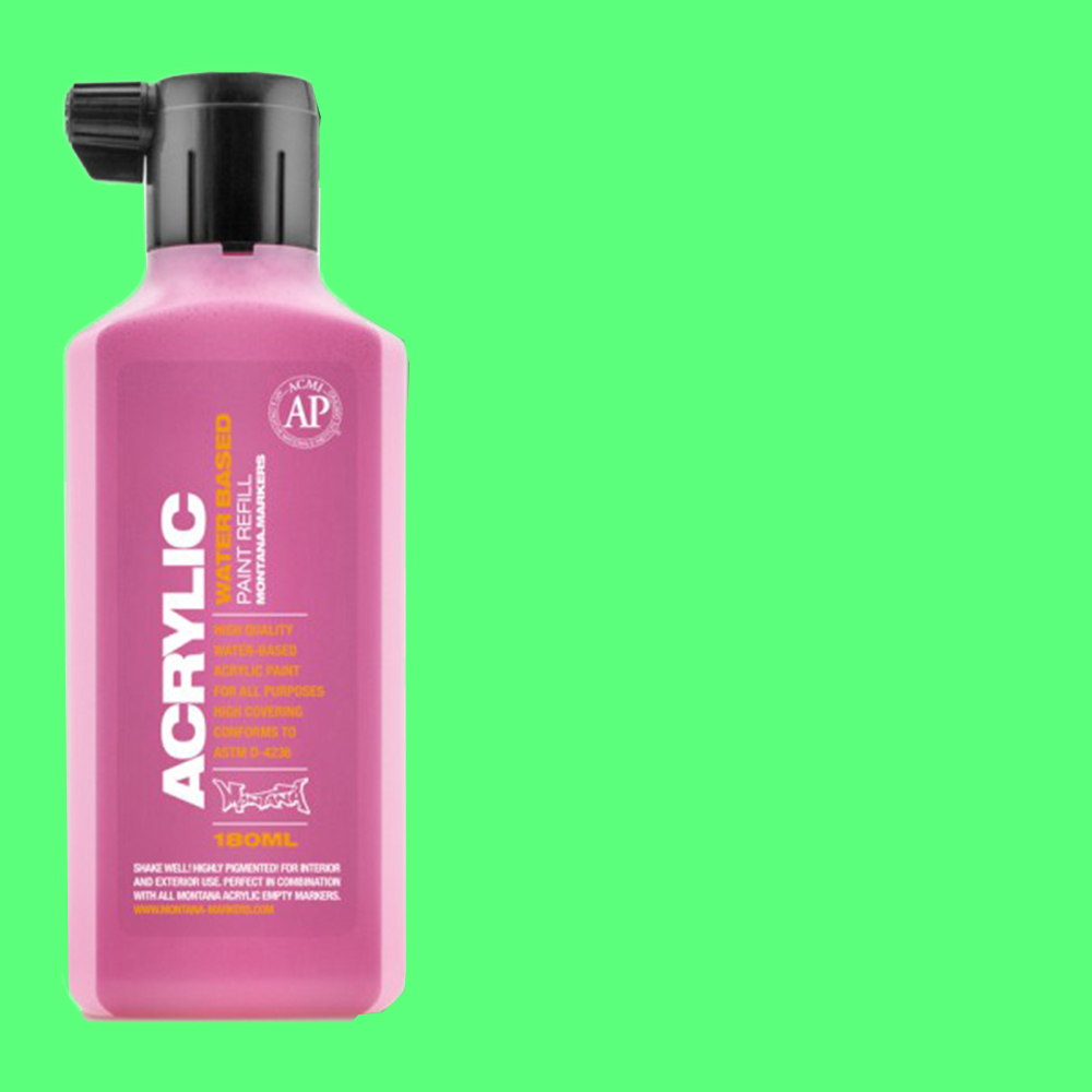 Montana Acrylic Paint Markers Refill Bottle 180ml - Acid Green **ND**