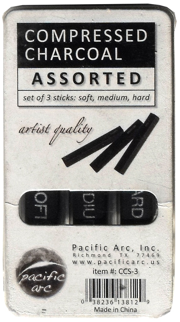 Pacific Arc Compressed Charcoal 3 pc Set (S,M,H)