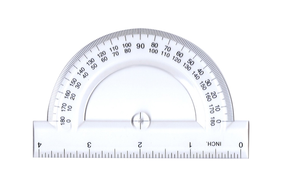 Pacific Arc Protractor 180 degrees Acrylic 4"