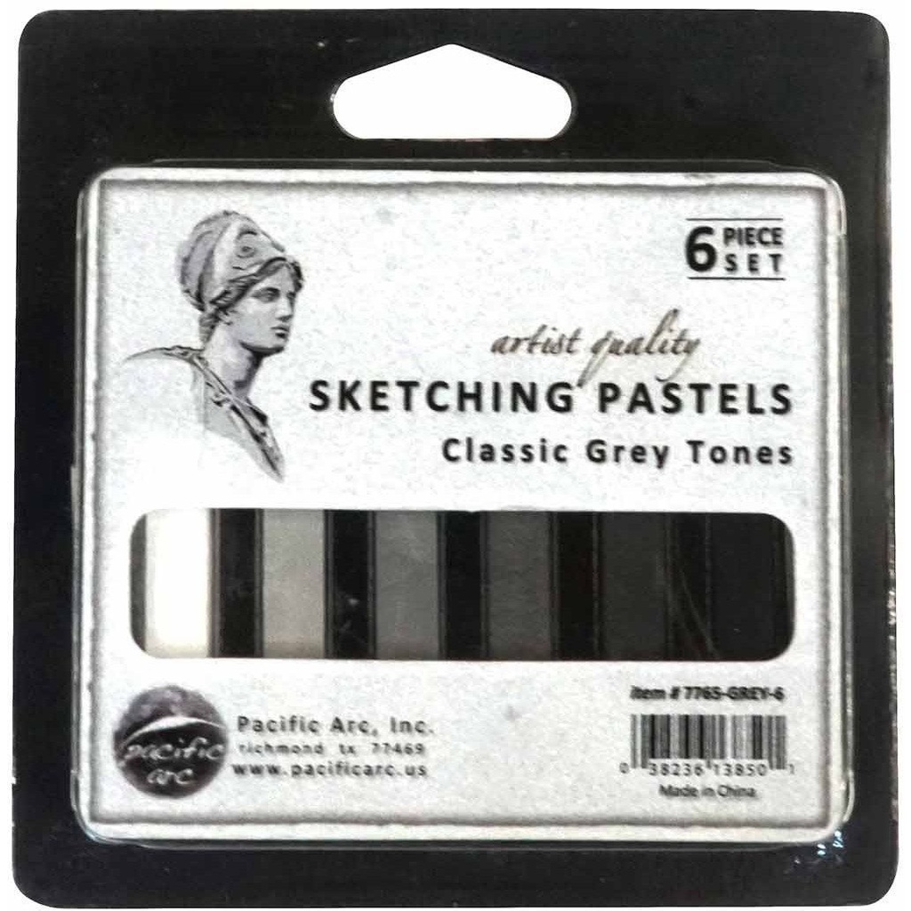 Pacific Arc Sketching Pastels Classic Grey Tones 6 pc Set