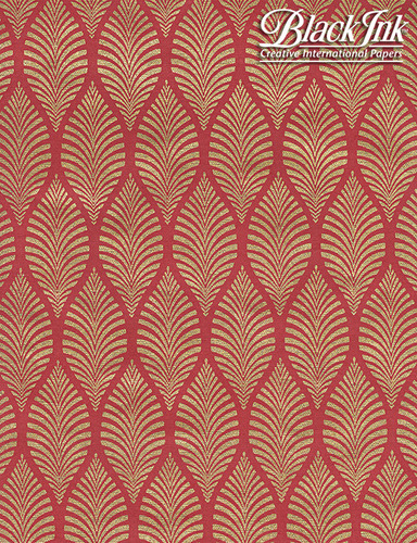 Paper Zebra Leaf - Gold on Red **ND-SO**