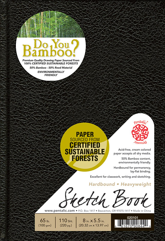 Pentalic Sketchbook Bamboo Hardbound 8.5" x 5.5"