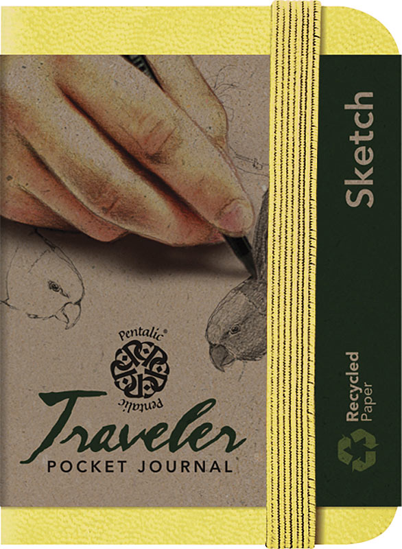 Pentalic Traveler Pocket Journal 4" x 3" Citrine Yellow