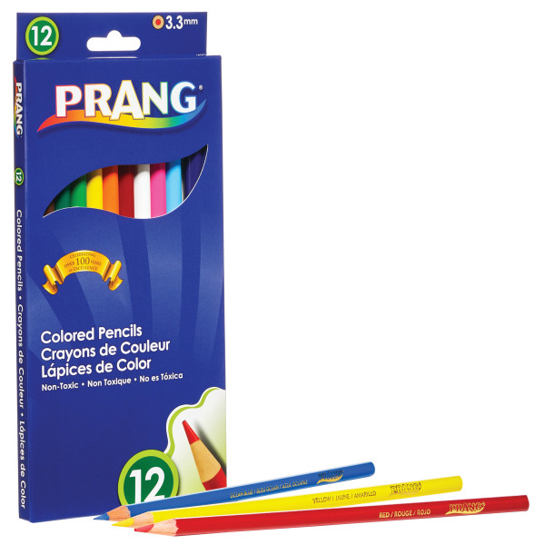 Prang Thick Core Coloured Pencil Set 12 Count 3.3mm Core (22120)