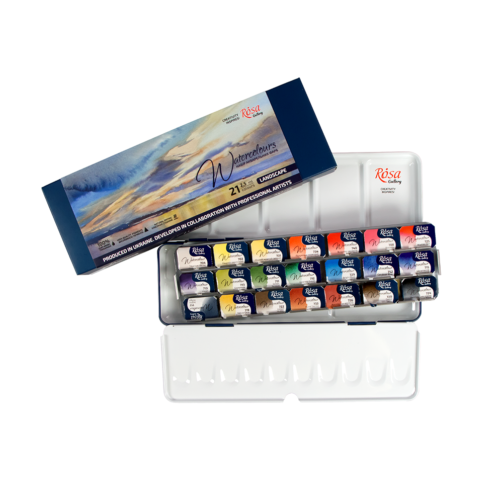 Rosa Watercolour Pan Set 21 Landscape Colours
