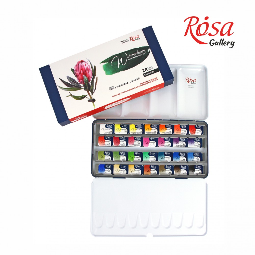 Rosa Watercolour Pan Set 28 Botanical Colours