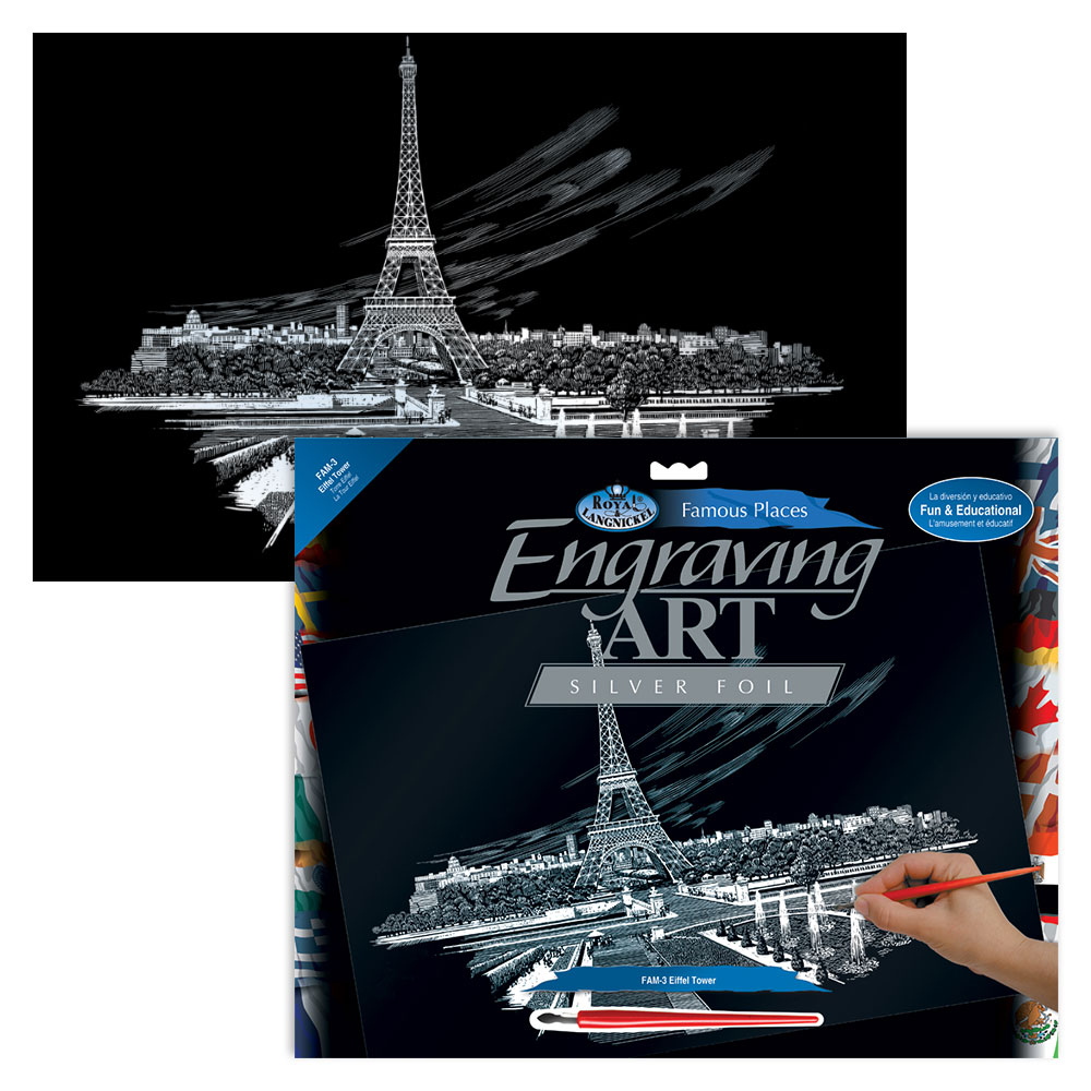 Royal & Langnickel Engraving Art Famous Places Silver Eiffel Tower