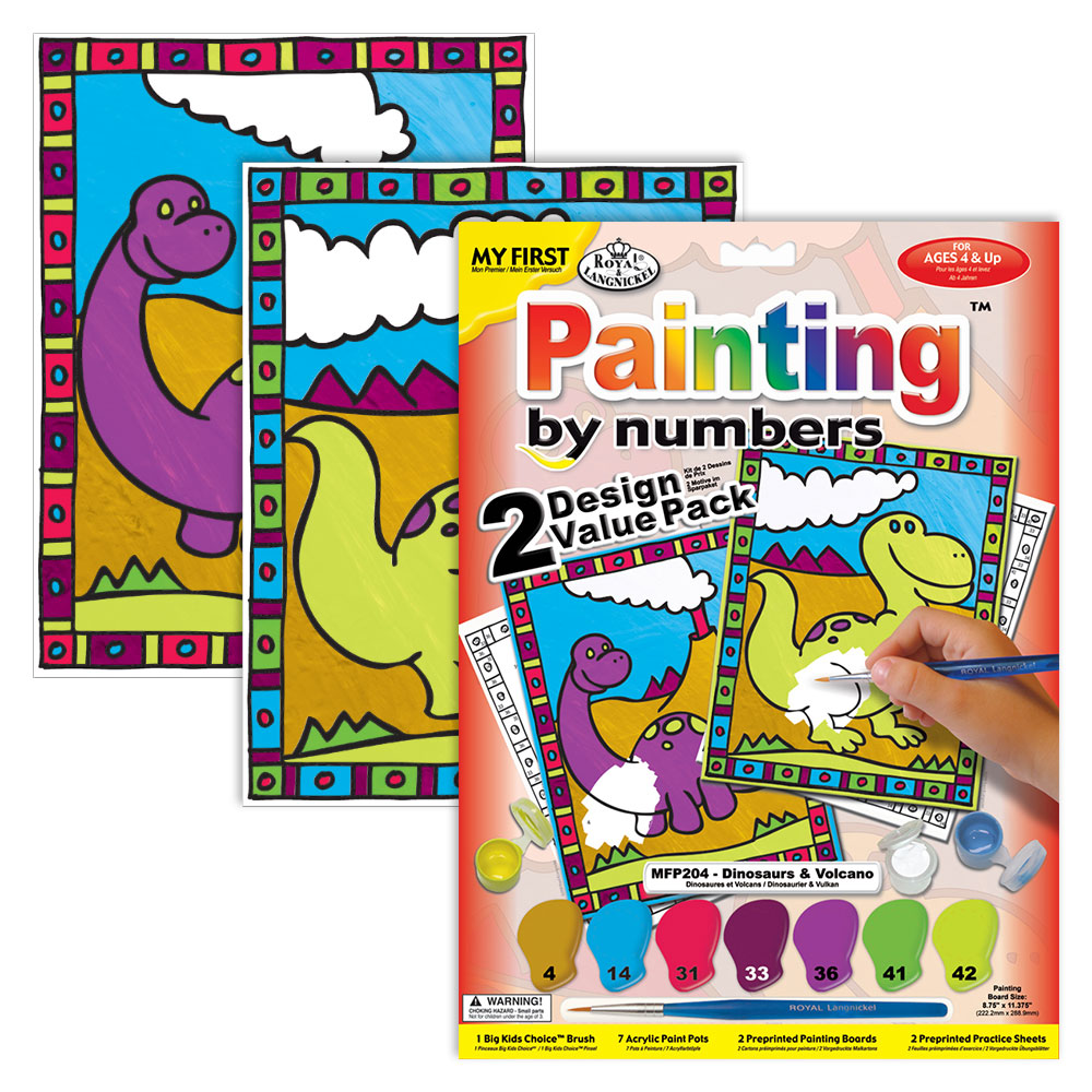 Royal & Langnickel Paint by Numbers Dinosaurs & Volcano 2 pk