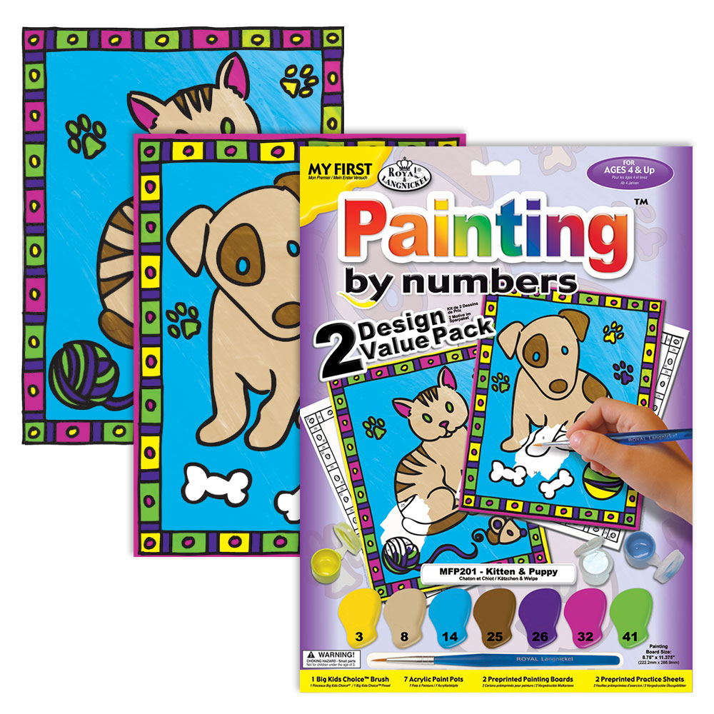 Royal & Langnickel Paint by Numbers Kitten & Puppy 2pk