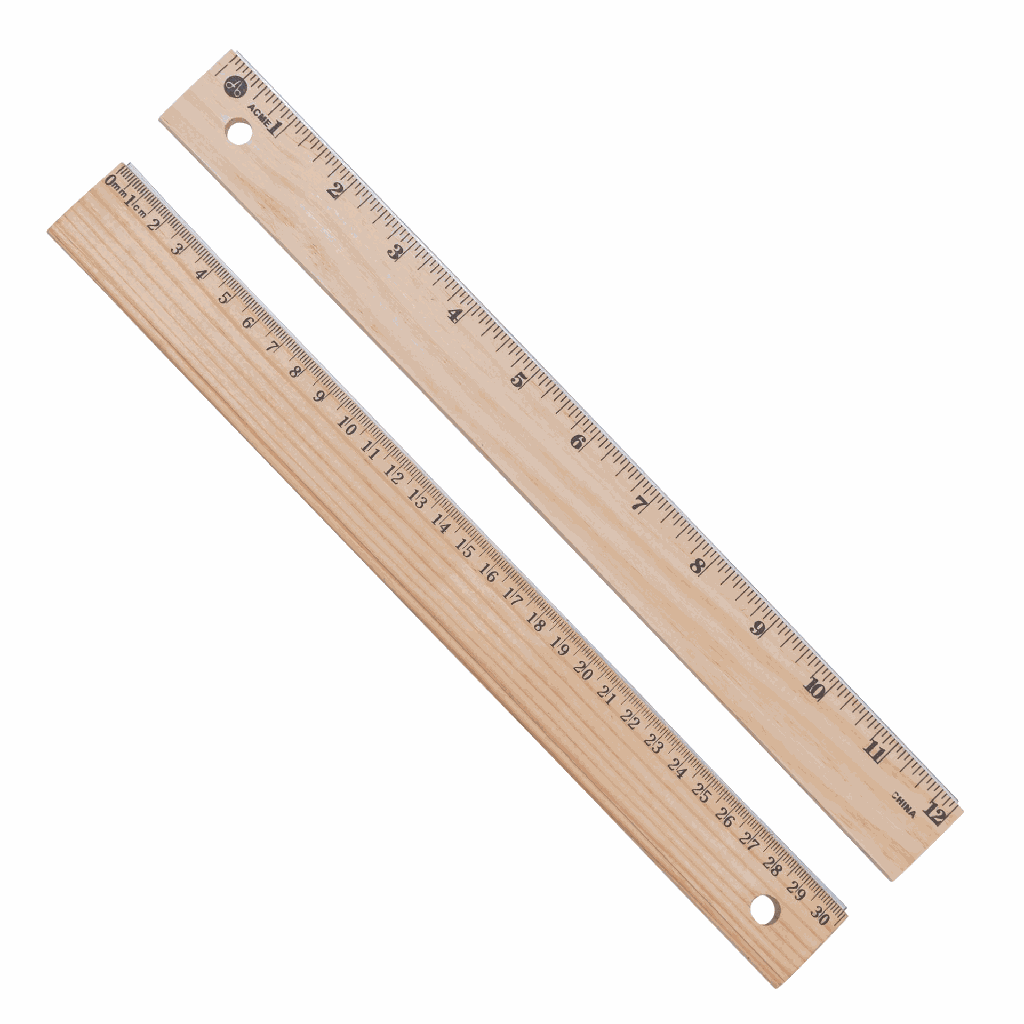 Ruler Wood Metal Edge Bevelled 12" (50185)