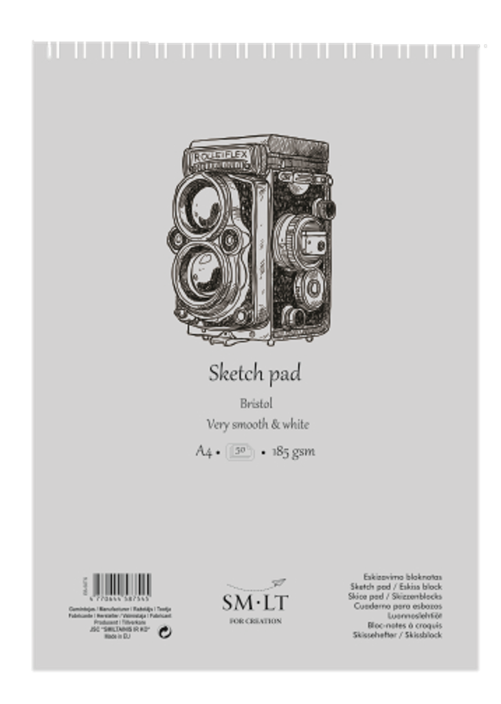 SM.LT authenticpad Coil Bristol Sketch A4 185gsm 50shts **ND**