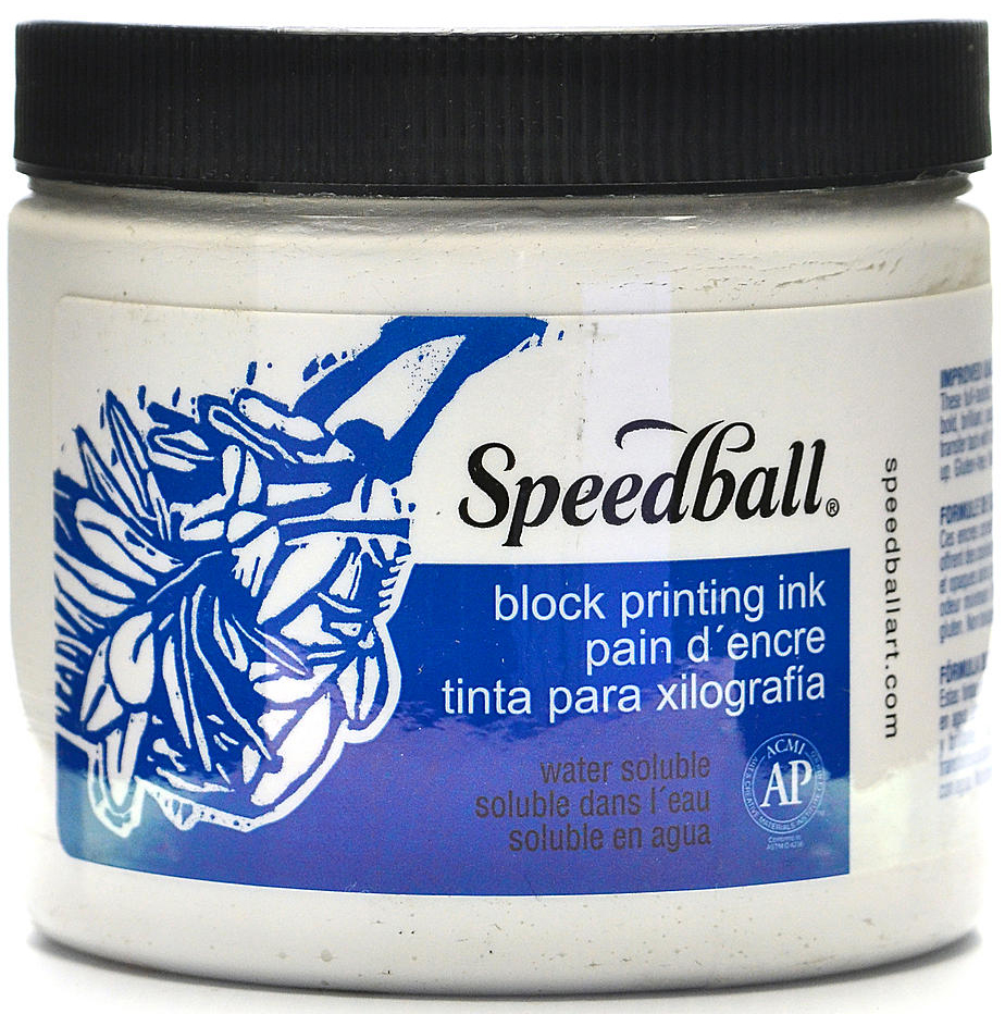 Speedball Water-Soluble Block Printing Ink  16oz White
