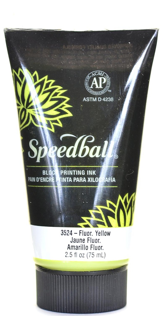 Speedball Water-Soluble Block Printing Ink 2.5oz Fluorescent Yellow