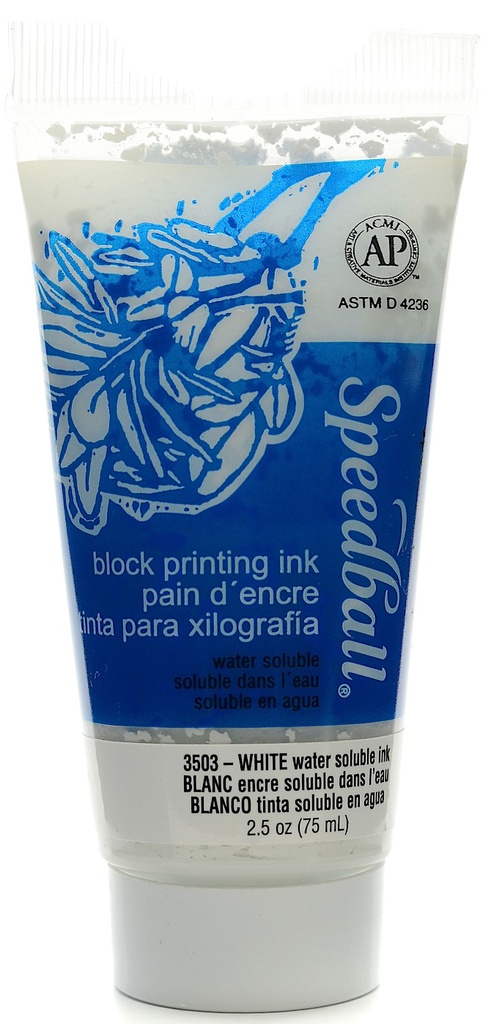 Speedball Water-Soluble Block Printing Ink 2.5oz White