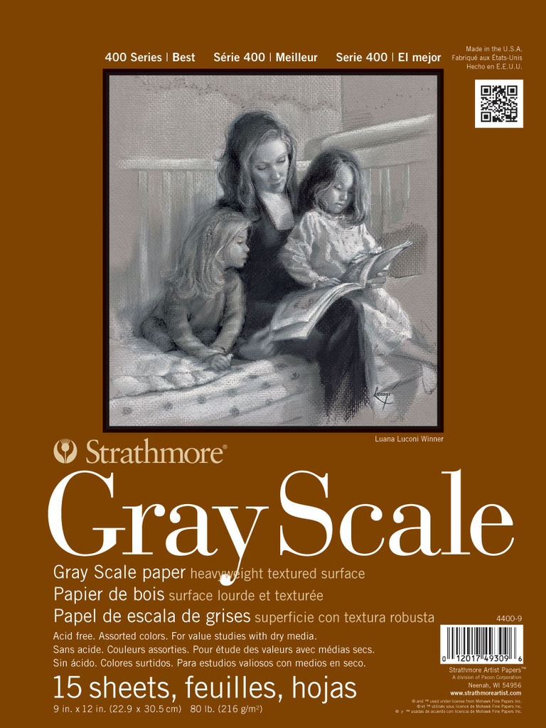 Strathmore 400 Gray Scale Glue Bound 9" x 12"