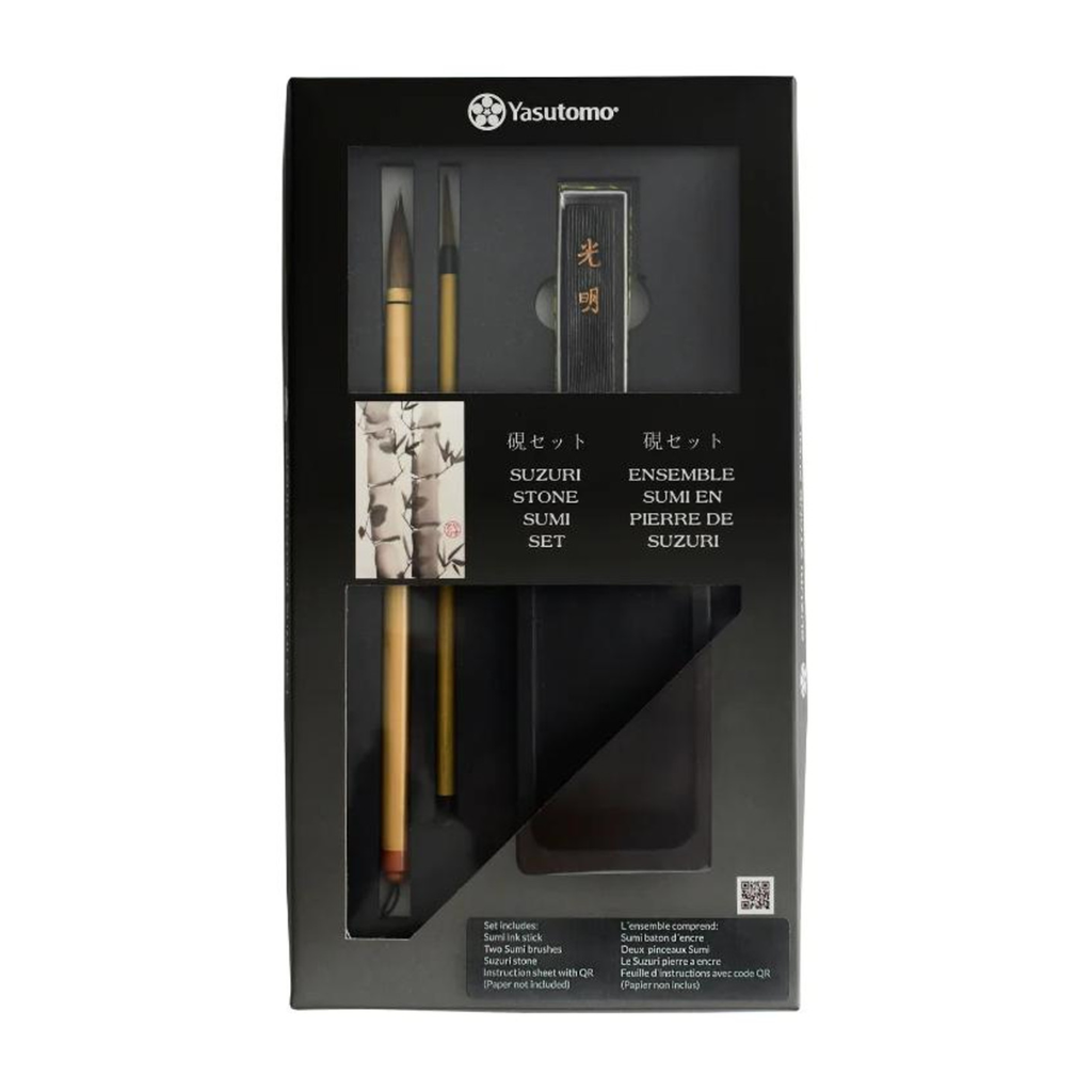 Yasutomo Suzuri Stone Sumi Set