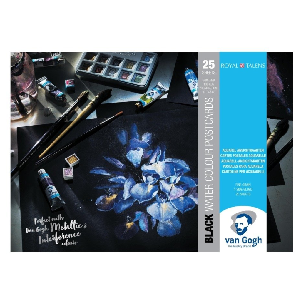 Van Gogh Black Watercolour Postcards 25 sheets **ND**