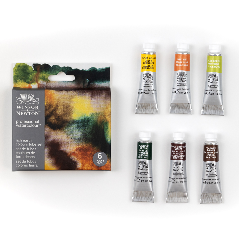 Winsor & Newton Professional Watercolour Set Rich Earth 6 x 5ml **ND**