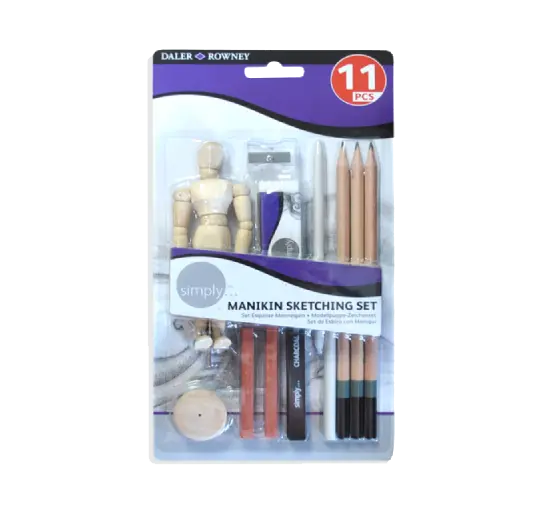 Daler Rowney Manikin Sketching Set 11pc  **ND**