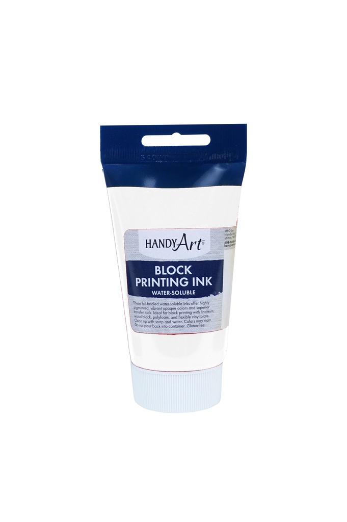 Handy Art Block Printing Ink White 2.5oz **ND**