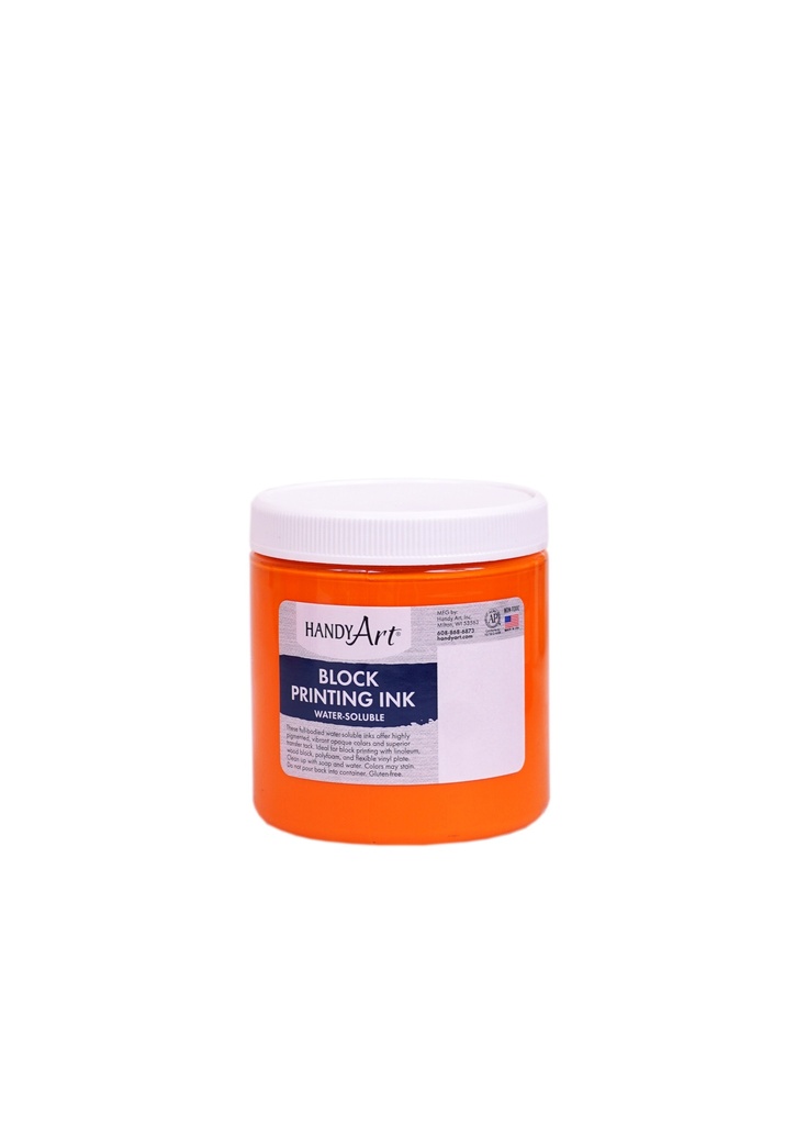 Handy Art Block Printing Ink Orange 8oz **ND**